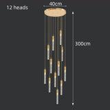 Modern Long Crystal LED Chandelier