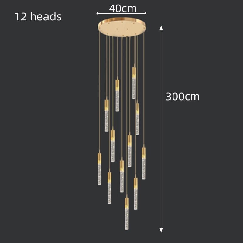 Modern Long Crystal LED Chandelier