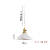 White Ceramic Brass Pendant Lights
