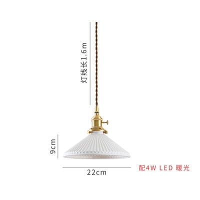 White Ceramic Brass Pendant Lights