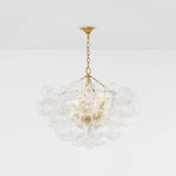 NYRA Designer Cluster Ribbed Bubble Semi Flush Chandelier Light