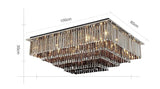 NYRA Modern Square Crystal LED Crystal Ceiling Chandelier