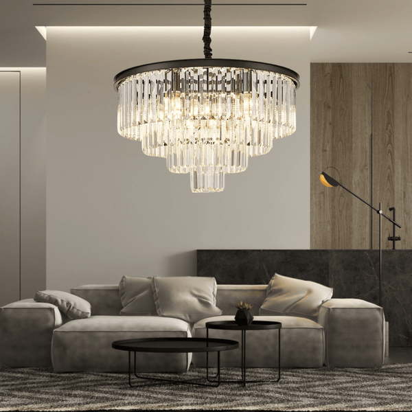 Modern Gemima Round Golden Crystal Chandelier