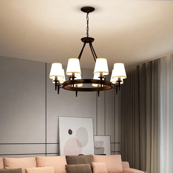 Copper Rustic Linen Multiple Head Chandeliers