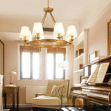 Copper Rustic Linen Multiple Head Chandeliers
