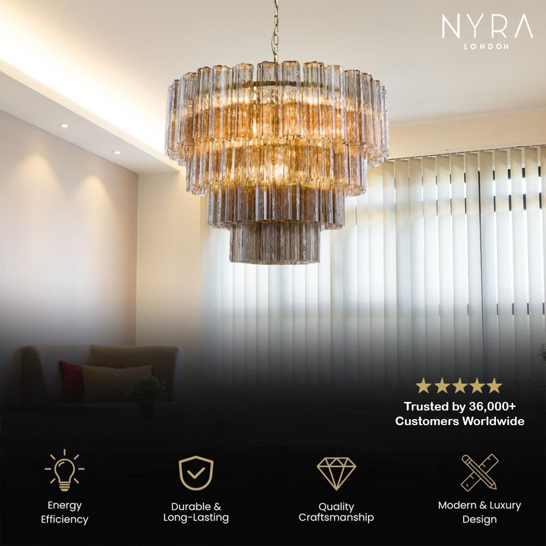 Kosta Smoke Glass Chandelier