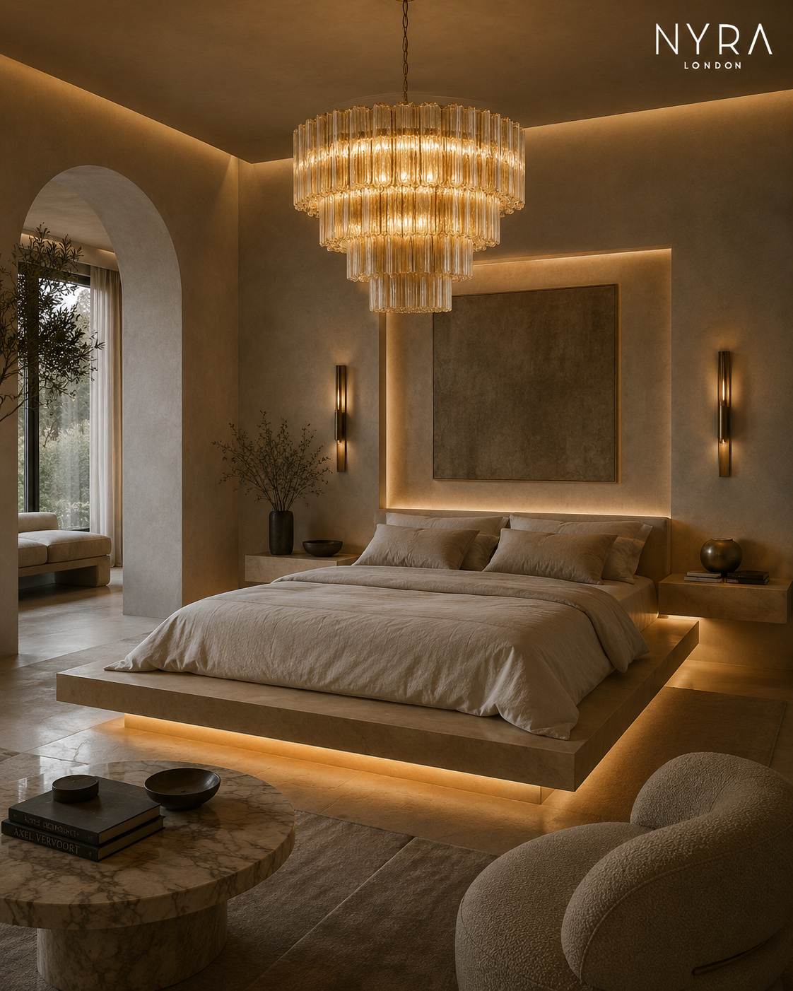 Kosta Smoke Glass Chandelier