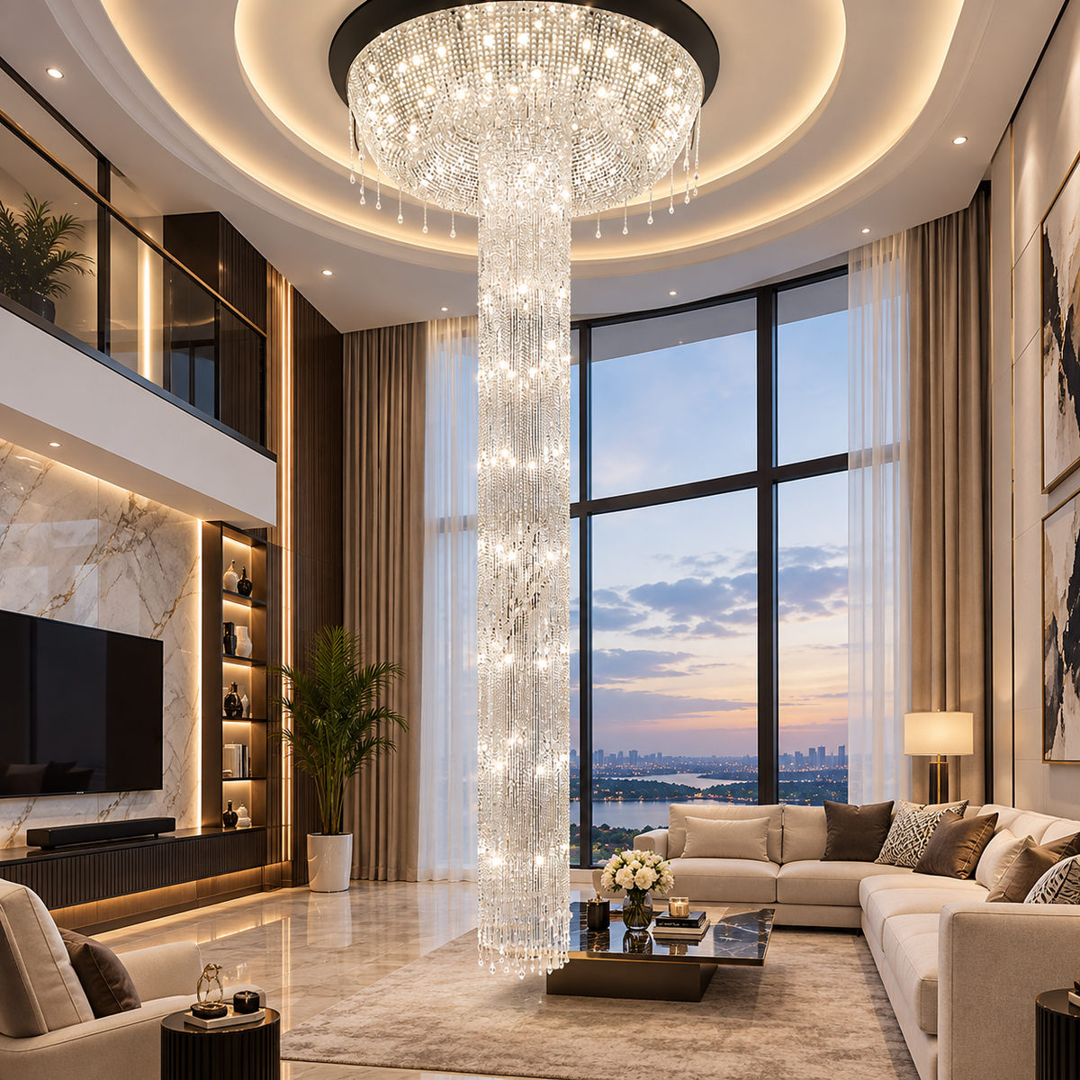 Kresta Extra Large Waterfall Crystal Chandelier