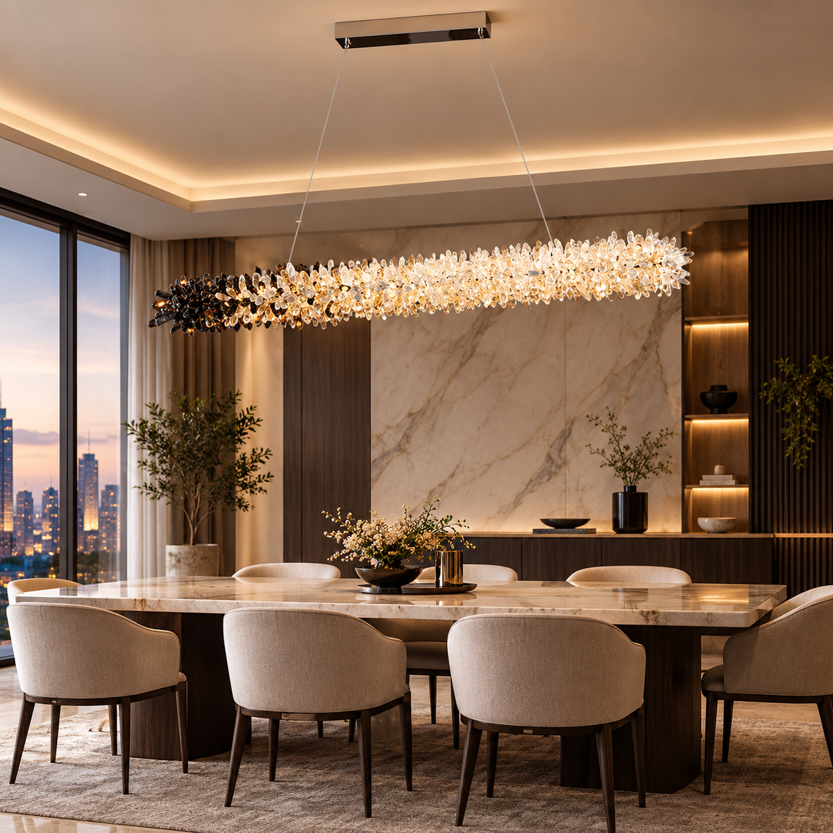 Lorqen Linear Crystal Chandelier