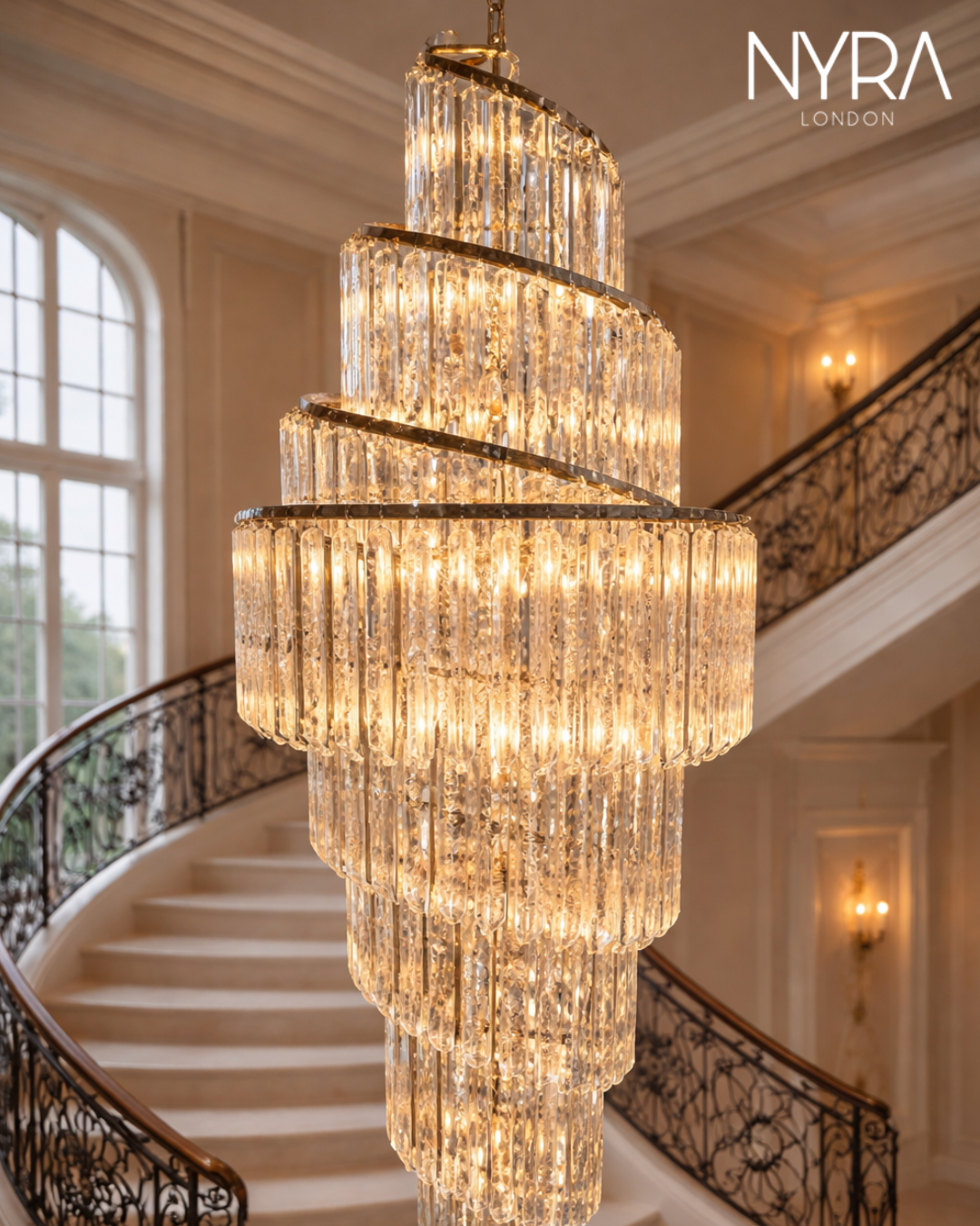 Luxury Spiral Crystal Chandelier