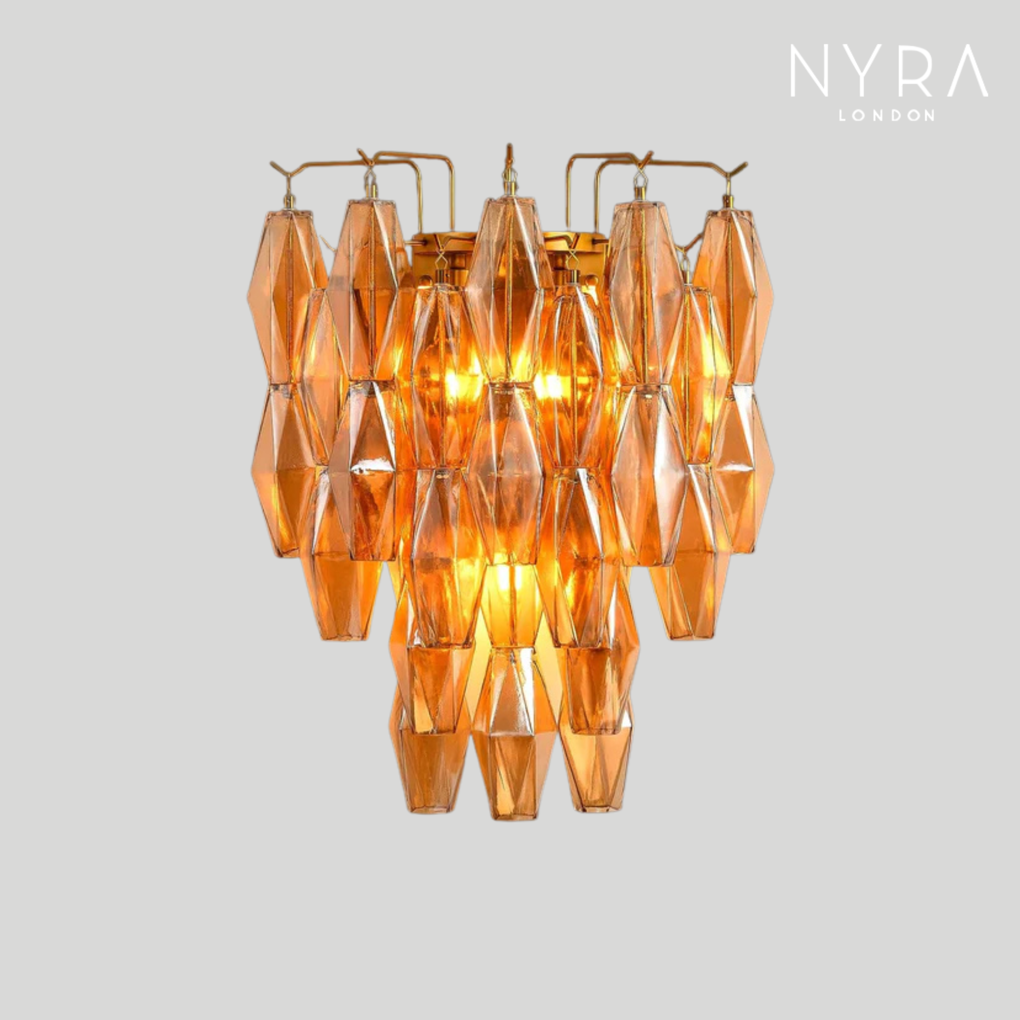 Madelyn Glass Amber Glass Wall Sconce