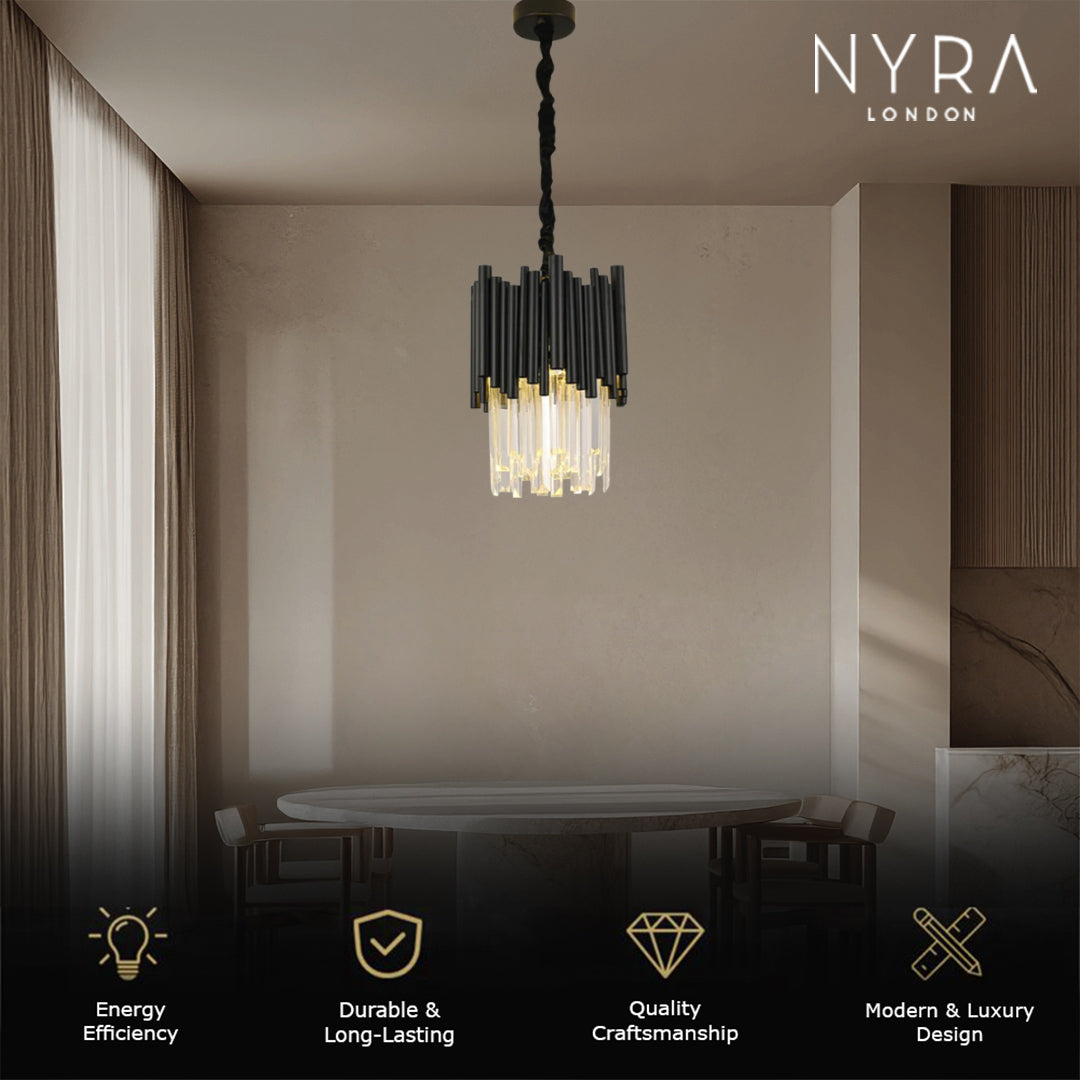 Maximus Crystal Black Pendant