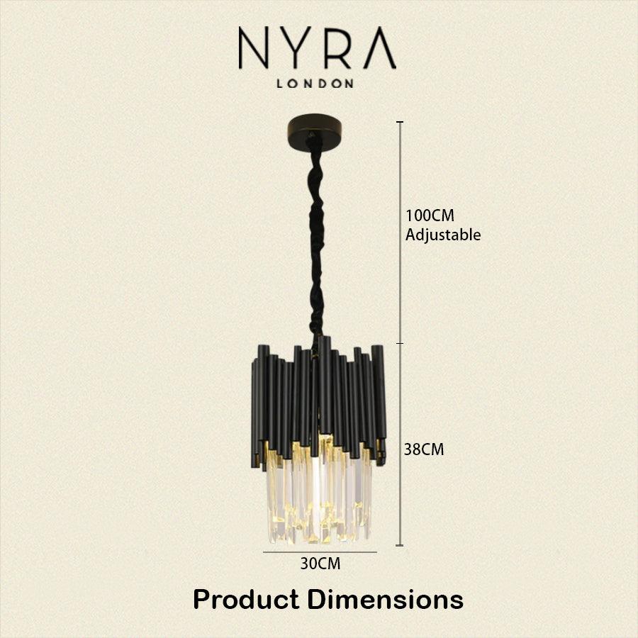Size of Maximus Crystal Black Pendant