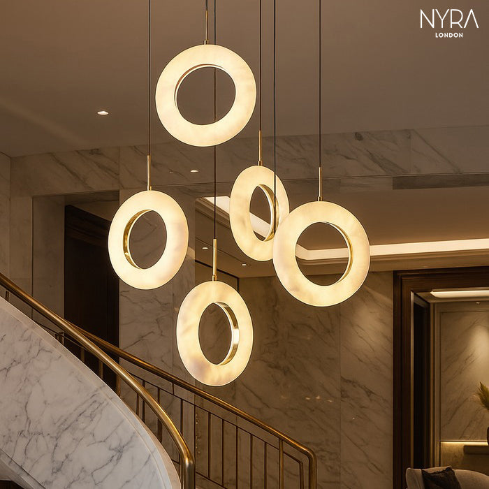 Mirela Marble Staircase Ring Chandelier