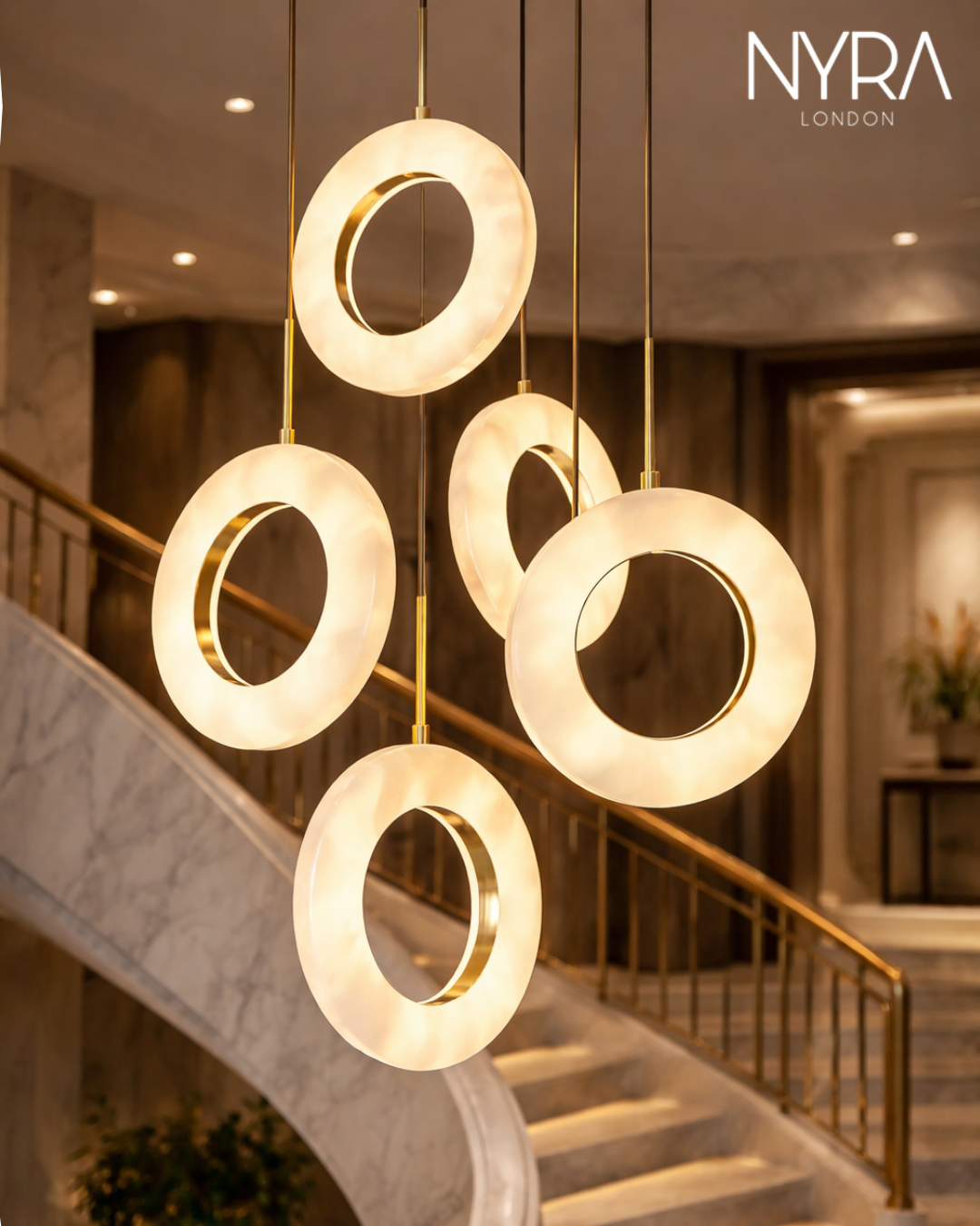 Mirela Marble Staircase Ring Chandelier
