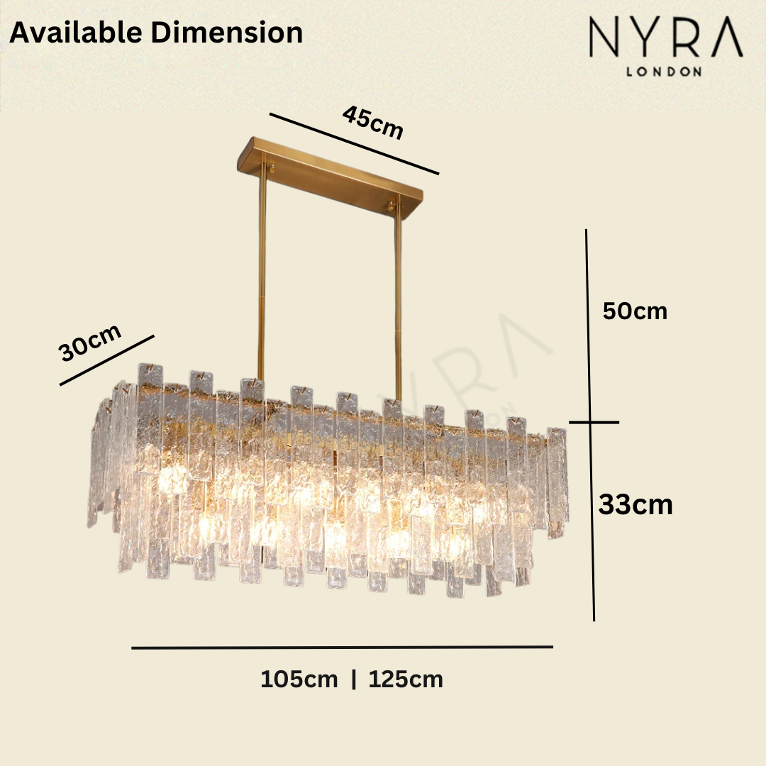 NAVANA Rectangular Glass Chandelier
