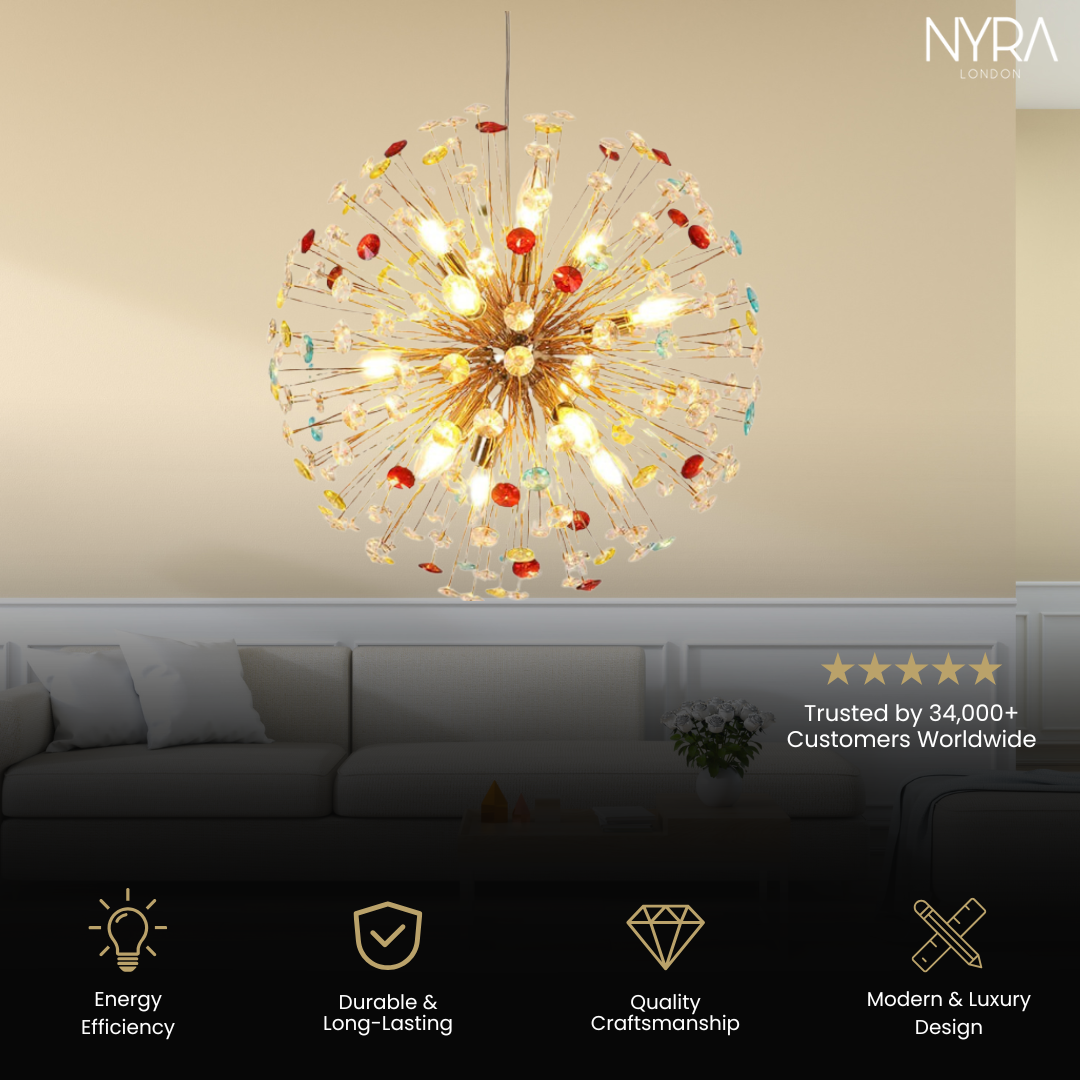 NYRA Rainbow Starburst Sputnik Chandelier
