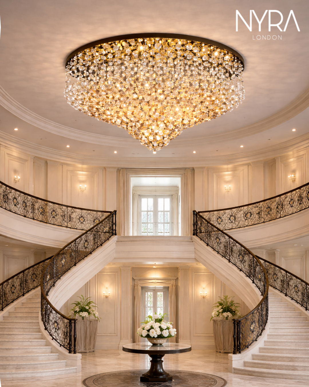 NYRA Modern Stone Chandelier