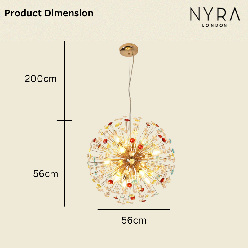NYRA Rainbow Starburst Sputnik Chandelier