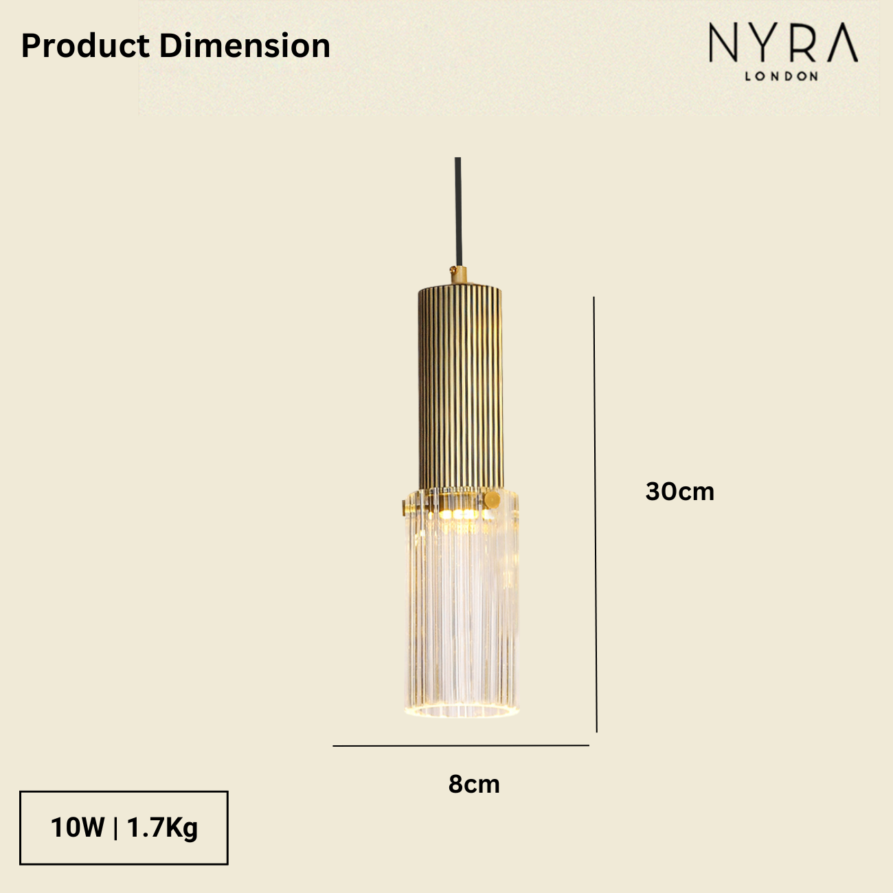 Nyra Glass Tube Pendant