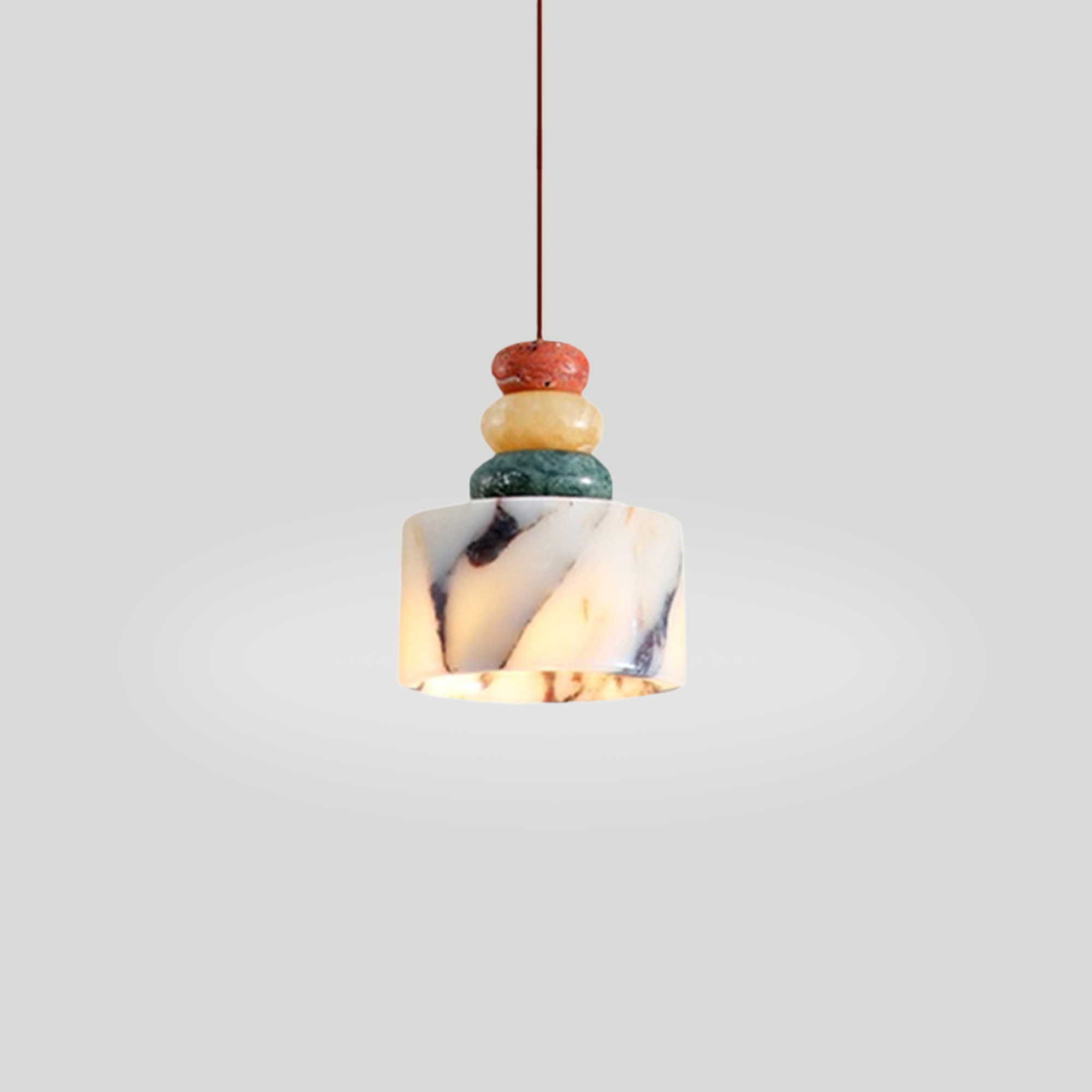 OLLE Multi-colour Stacked Stone Pendant