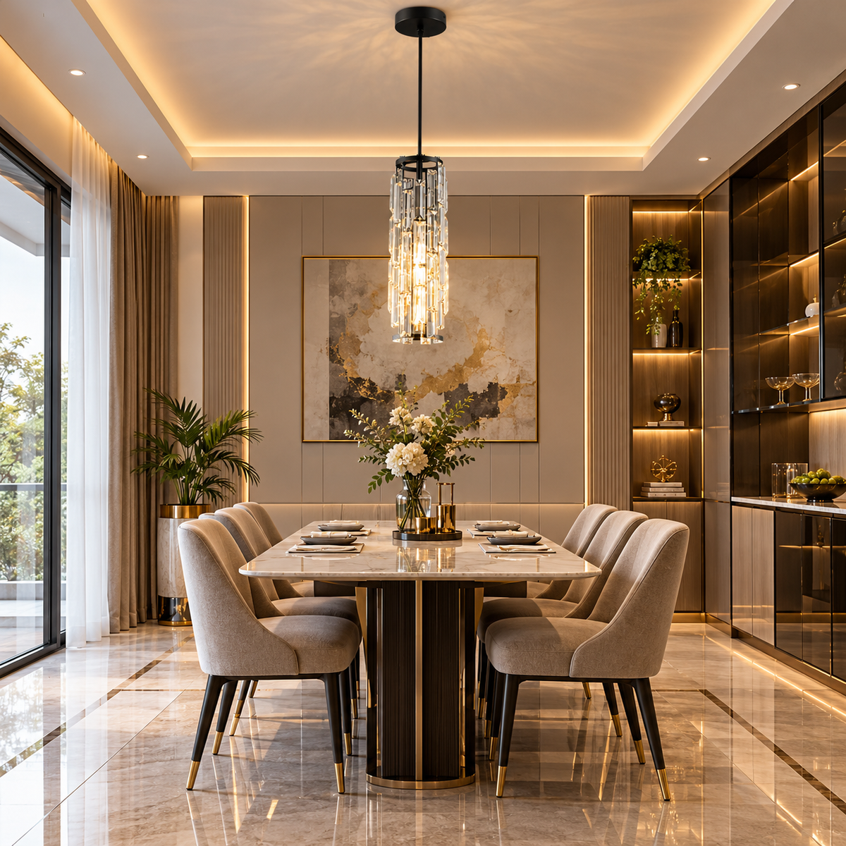 Oboni Crystal Pendant Light