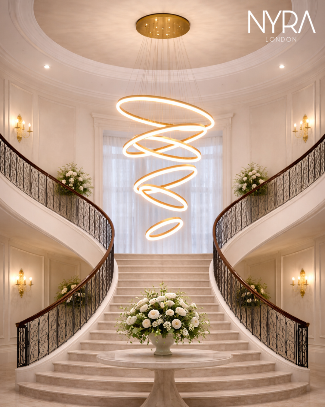 Orbitis Staircase Ring Chandelier