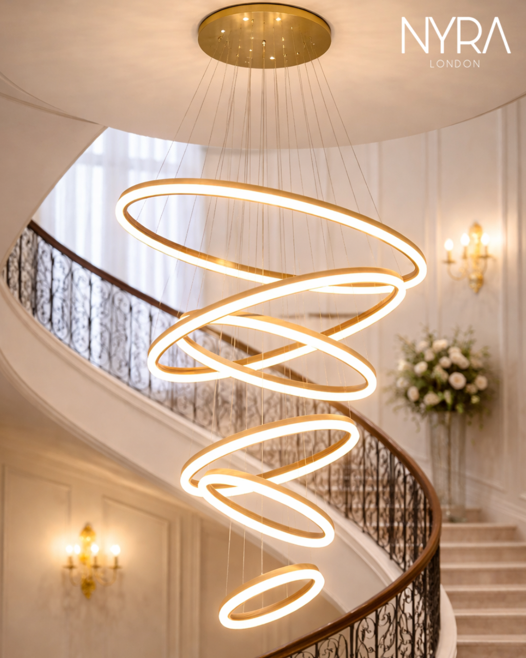Orbitis Staircase Ring Chandelier