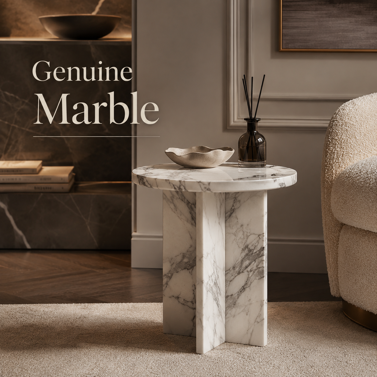 Orvena Marble Side Table