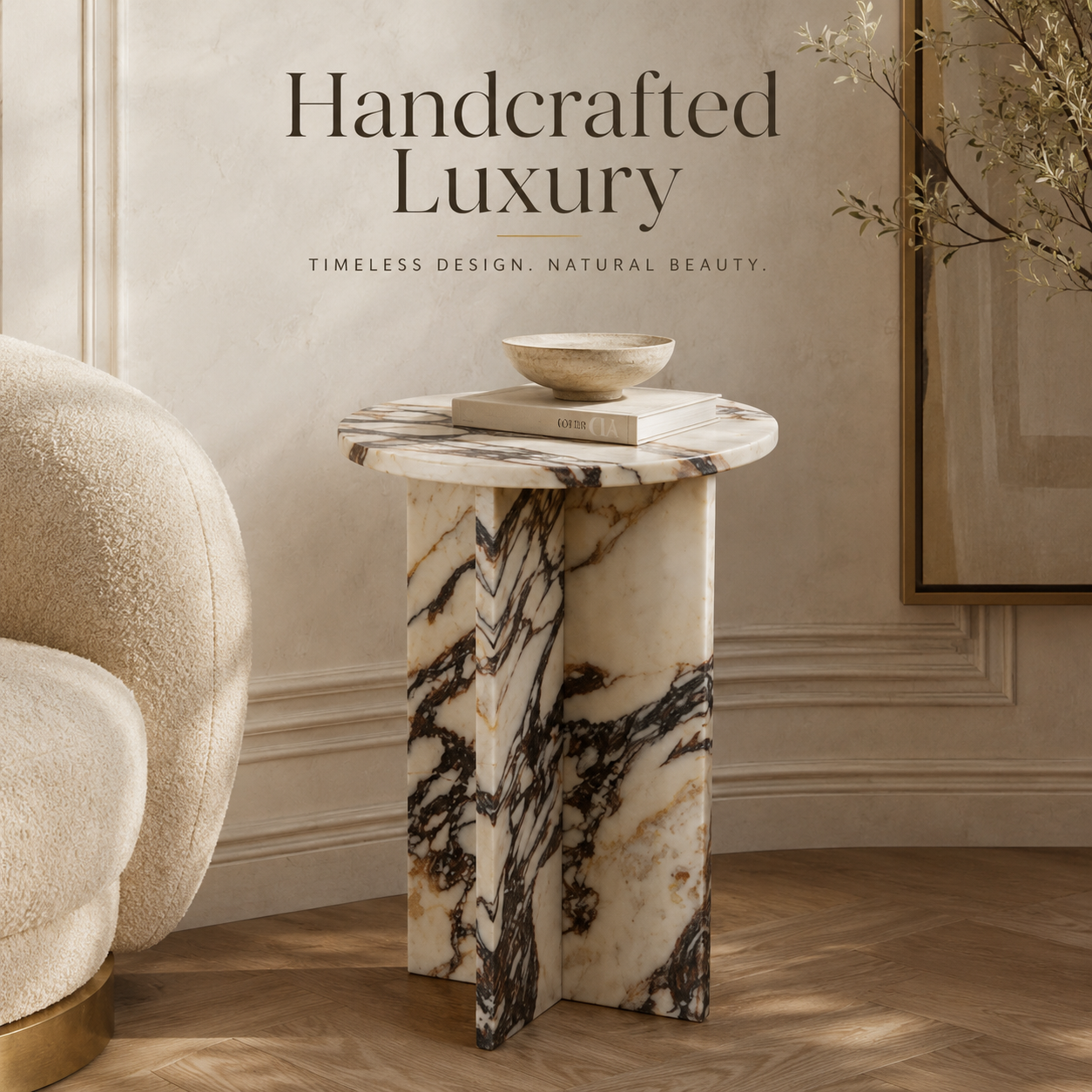 Orvena Marble Side Table