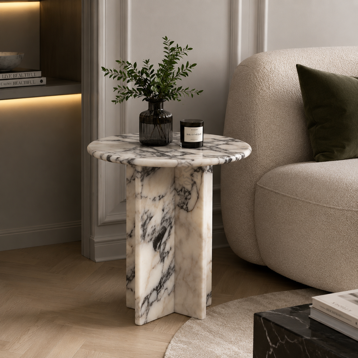 Orvena Marble Side Table