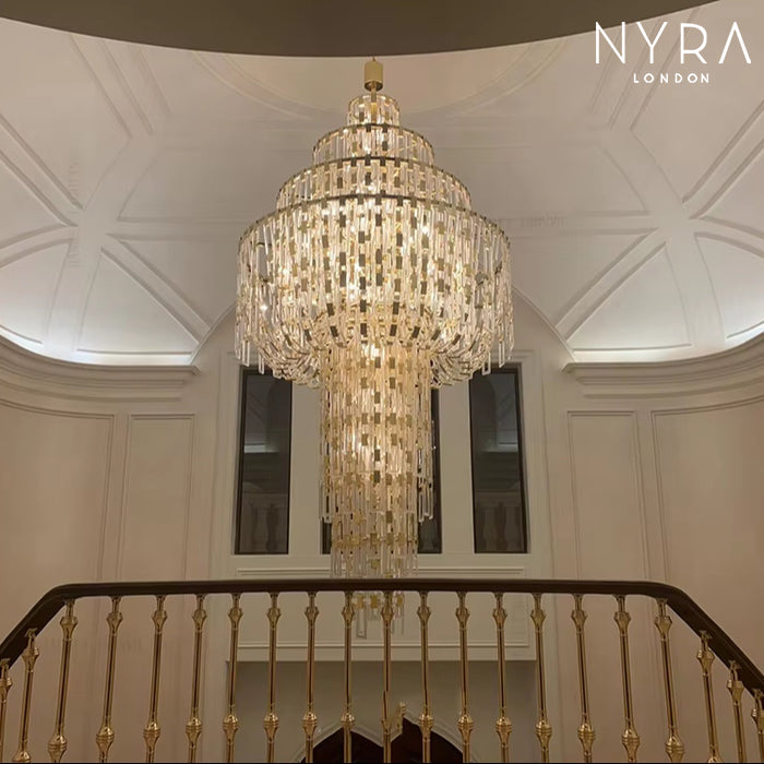 Rovix Multi-tiered Crystal Buckles Chandelier
