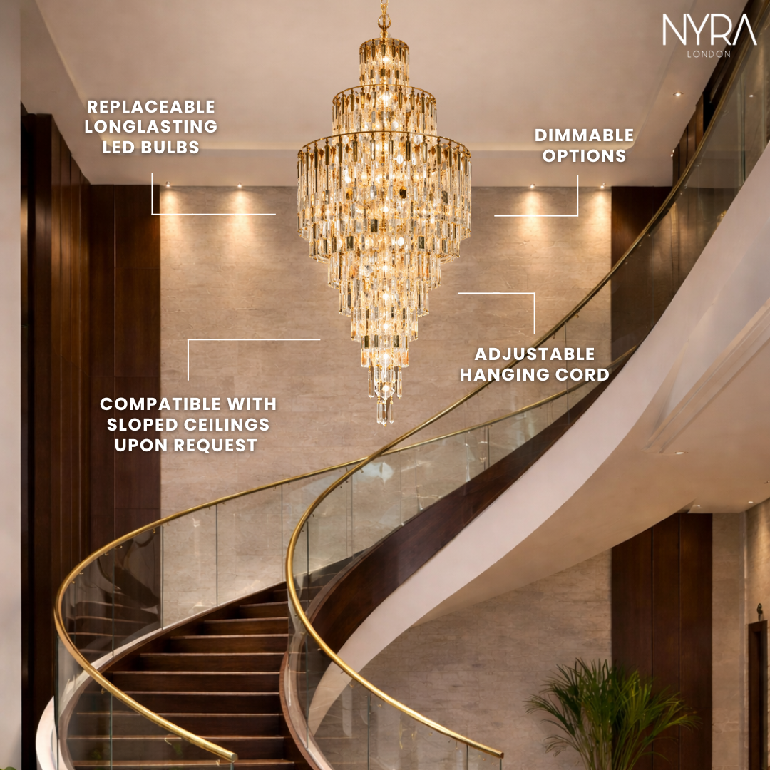 Rovix Multi-tiered Crystal Buckles Chandelier