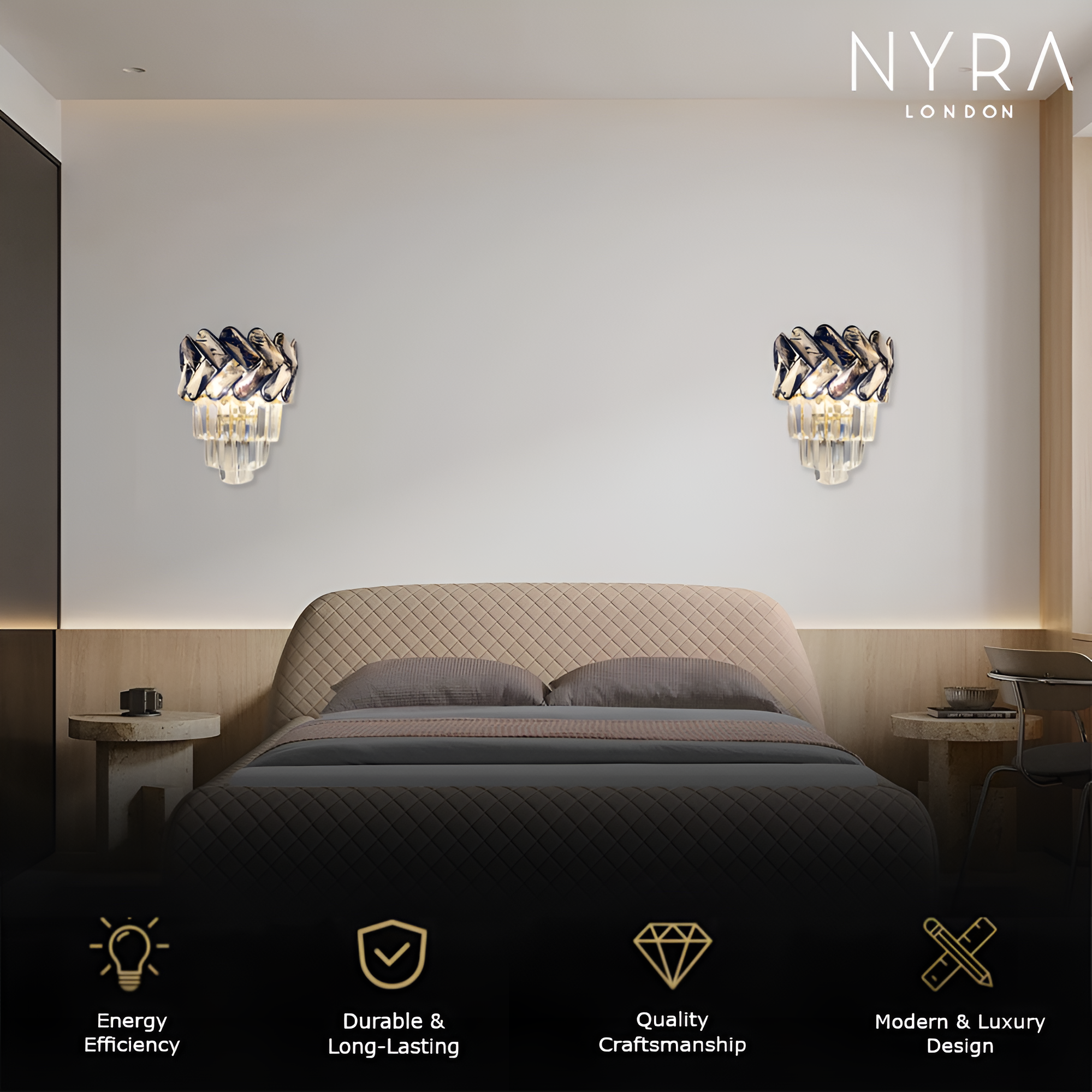 Royal Orchid Crystal Wall Lamp