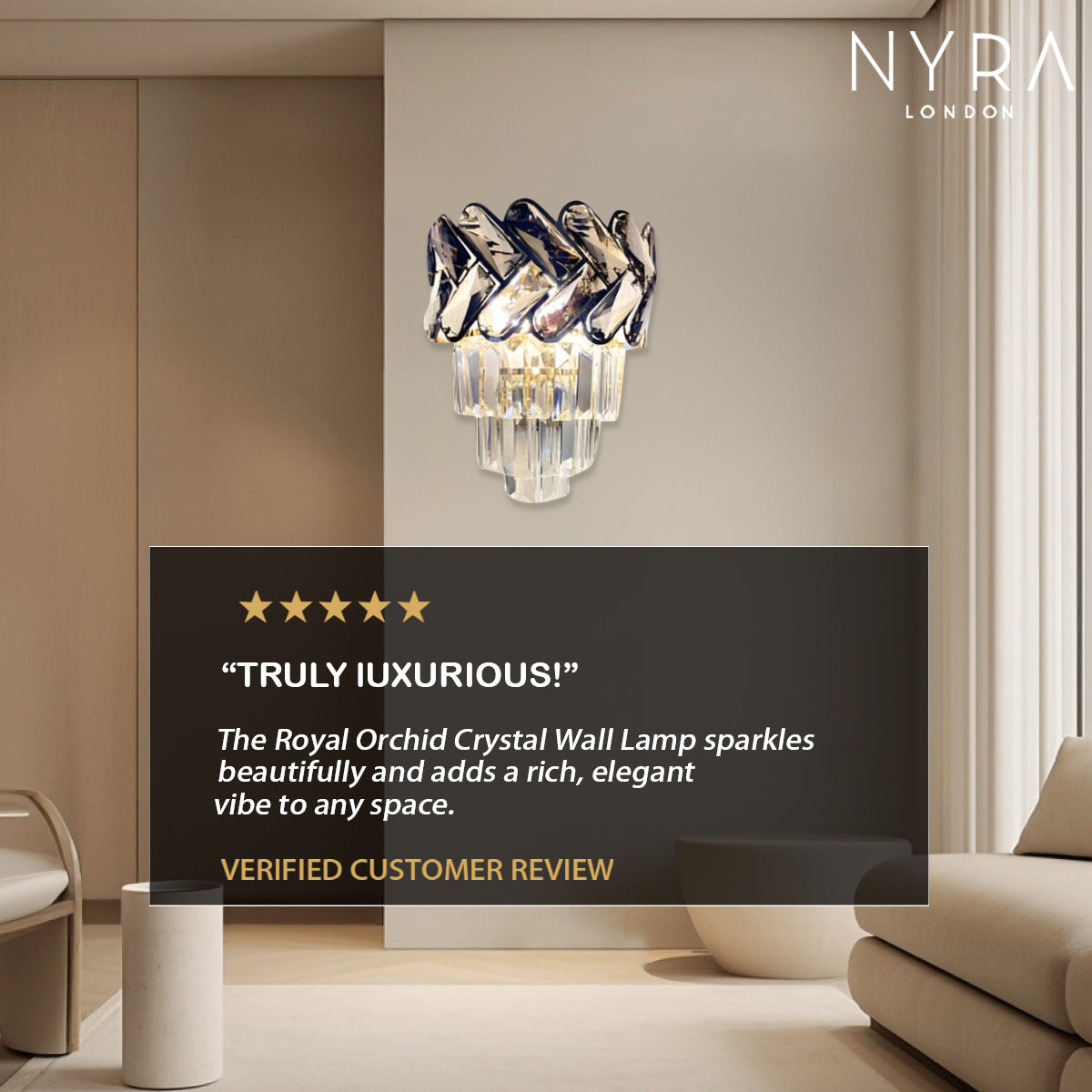 Royal Orchid Crystal Wall Lamp