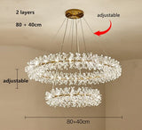 Modern Cooper Flower Crystal Chandelier