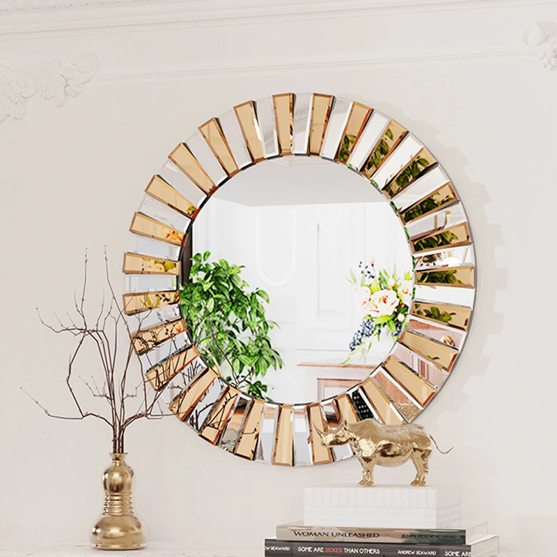 Decorative Round Sunburst Wall Mirror