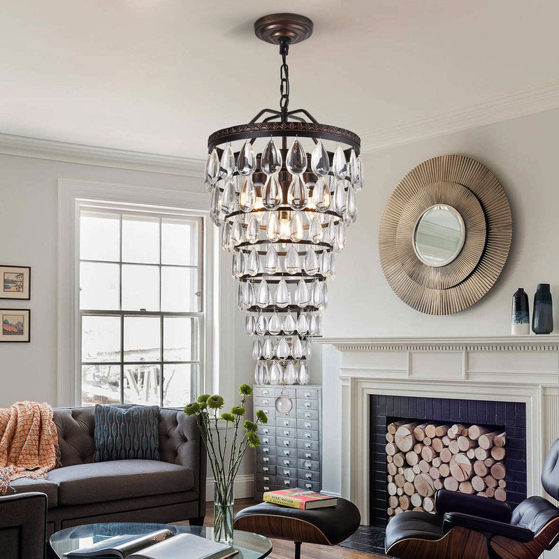Luxury Crystal LED Waterdrop Empire Chandelier