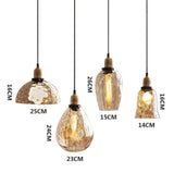 Vintage Amber Glass LED Pendant Light