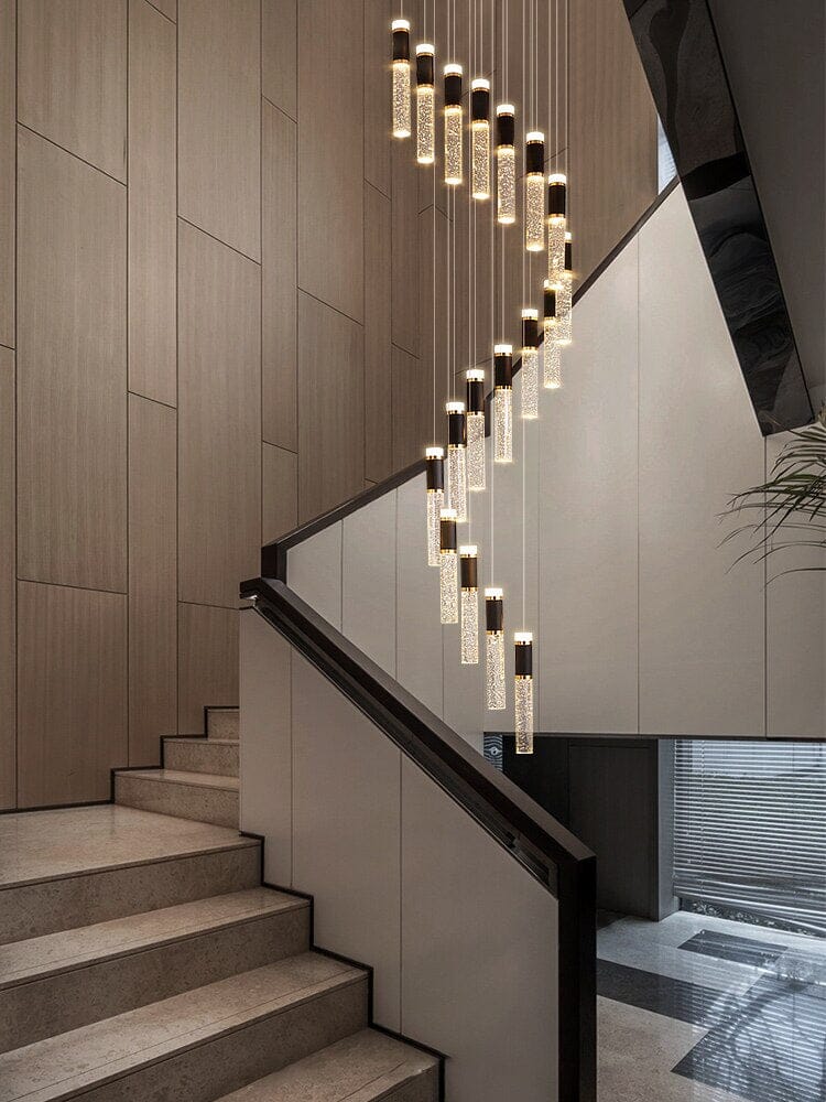 Modern Luxury Crystal Staircase Long Chandelier