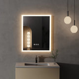 LED Lighted Anti-Fog Wall Mounted Bathroom Mirror 16x20 inch