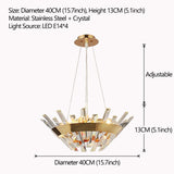 Safia Golden Round Crystal Chandelier