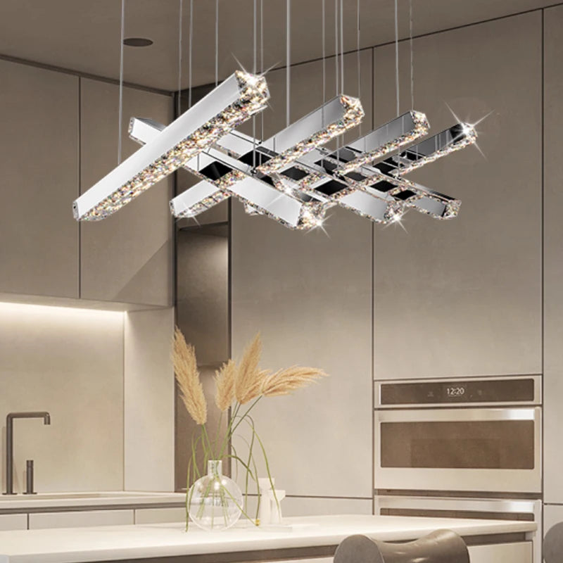 Brompton Luxury Crystal LED Silvery Chrome Chandelier