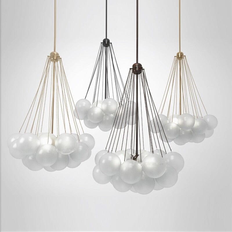 NYRA Frosted Glass Ball Chandelier