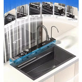 NYRA Stainless Steel Waterfall Kitchen Sink Digital Faucet