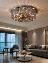 Luxury Martyn Round Black Crystal Ceiling Chandelier
