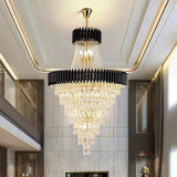 Vancard Modern Duplex Black Crystal Chandelier