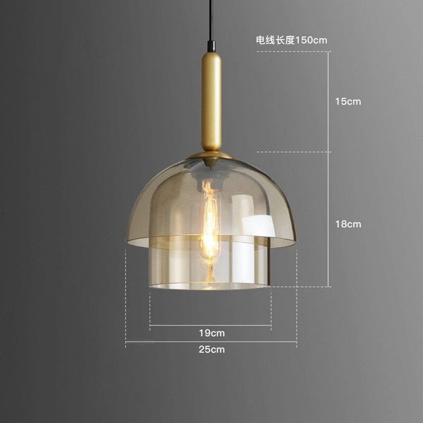 Vintage Art Champagne Glass Pendant Lamp