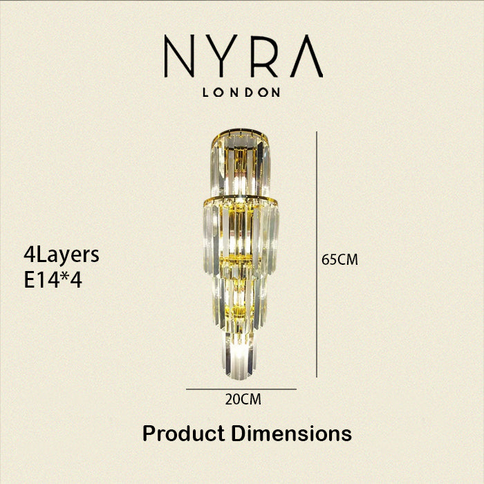 Opulent Pillar Crystal Wall Lamp