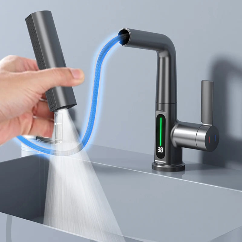NYRA Waterfall Faucet With Temperature Display